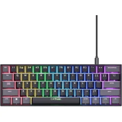 Trust GXT 867 Acira Gaming Μηχανικό Πληκτρολόγιο 60% με Outemu Red διακόπτες και RGB φωτισμό (Αγγλικό US)