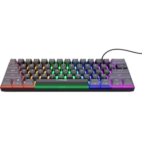 Trust GXT 867 Acira Gaming Μηχανικό Πληκτρολόγιο 60% με Outemu Red διακόπτες και RGB φωτισμό (Αγγλικό US)