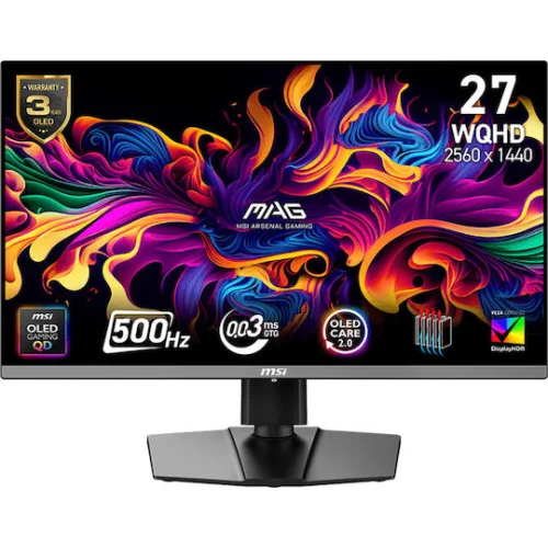 MSI 272QP QD-OLED X50 QD-OLED HDR Gaming Monitor 26.5" QHD 2560x1440 500Hz με Χρόνο Απόκρισης 0.03ms GTG
