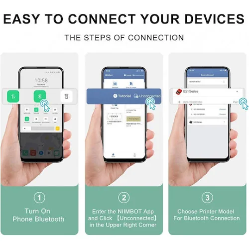 Niimbot B21 Ηλεκτρονικός Ετικετογράφος Χειρός σε Πράσινο Χρώμα