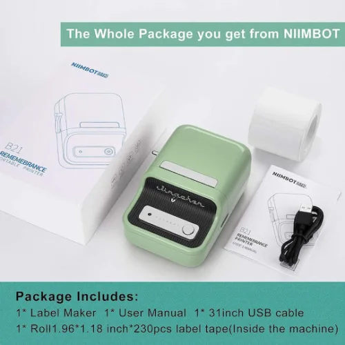 Niimbot B21 Ηλεκτρονικός Ετικετογράφος Χειρός σε Πράσινο Χρώμα