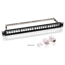Goobay Κάλυμμα Πάνελ για Rack 1U 19" 24 Θυρών Μαύρο