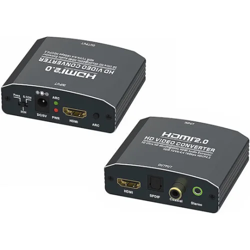 Powertech Μετατροπέας DC / HDMI female σε 3.5mm / Coaxial / HDMI / Toslink female Γκρι 1τμχ CAB-H153