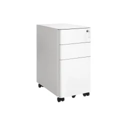 Ντουλάπι Γραφείου Μεταλλικό με Ροδάκια, Κλειδαριά & Συρτάρια Λευκό 30x46x59.2cm