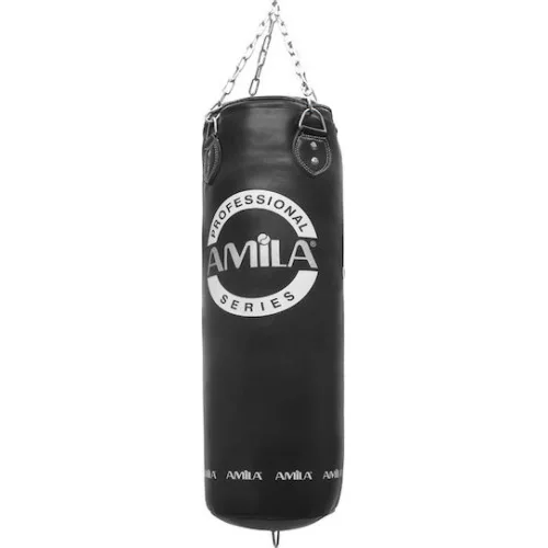 AMILA Δερμάτινος Σάκος Μποξ 34kg με Ύψος 120cm Μαύρος