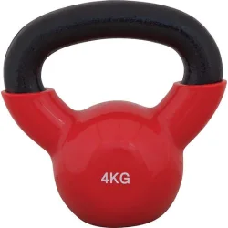 AMILA Kettlebell Βινυλίου 4kg Κόκκινο