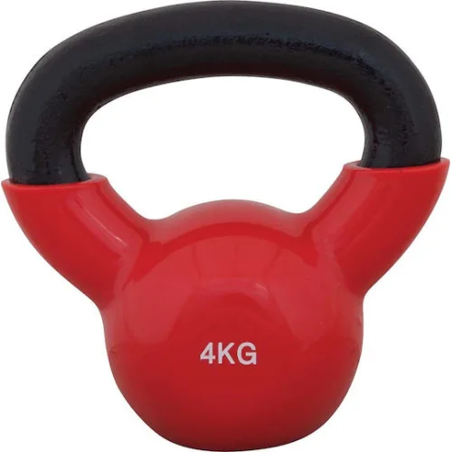 AMILA Kettlebell Βινυλίου 4kg Κόκκινο