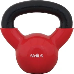 AMILA Kettlebell Βινυλίου 4kg Κόκκινο