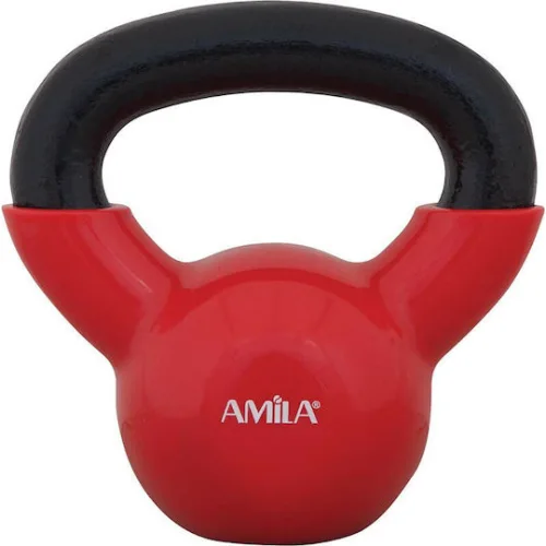 AMILA Kettlebell Βινυλίου 4kg Κόκκινο