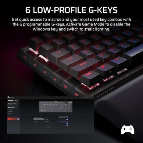 Corsair Vanguard Pro 96 Ηall Effect Gaming Πληκτρολόγιο 96% με Corsair MGX διακόπτες και RGB φωτισμό (Αγγλικό US)