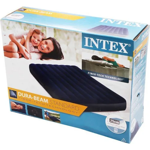 Intex Φουσκωτό Στρώμα Ύπνου Classic Downy 191x137x25εκ. Μπλε