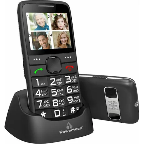 Powertech Sentry Eco PTM-18 Dual SIM Κινητό με Μεγάλα Κουμπιά Μαύρο