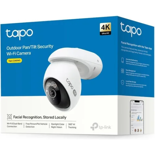 TP-LINK TAPO C560WS v1 IP Κάμερα Παρακολούθησης Wi-Fi 4K Αδιάβροχη με Ηχείο