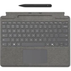 Microsoft Surface Pro Copilot Button + Slim Pen Πληκτρολόγιο με Touchpad Αγγλικό US Platinum