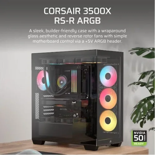 Corsair 3500X RS-R ARGB Gaming Midi Tower Κουτί Υπολογιστή με Πλαϊνό Παράθυρο Μαύρο
