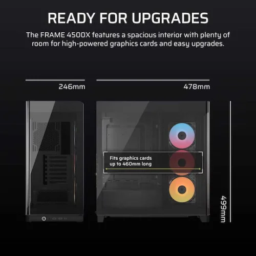 Corsair Frame 4500X RS-R ARGB Gaming Midi Tower Κουτί Υπολογιστή με Πλαϊνό Παράθυρο Μαύρο