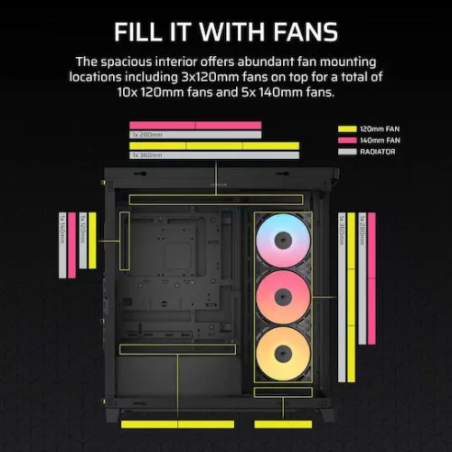 Corsair Frame 4500X RS-R ARGB Gaming Midi Tower Κουτί Υπολογιστή με Πλαϊνό Παράθυρο Μαύρο