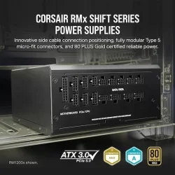 Corsair RM850x Shift 850W Μαύρο Τροφοδοτικό Υπολογιστή Full Modular Cybenetics Gold