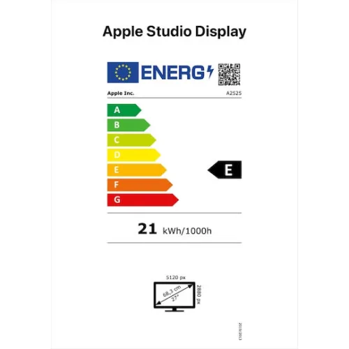Apple Studio Display Monitor 27" 5120x2880 Standard Glass Stand με Ρύθμιση κλίσης