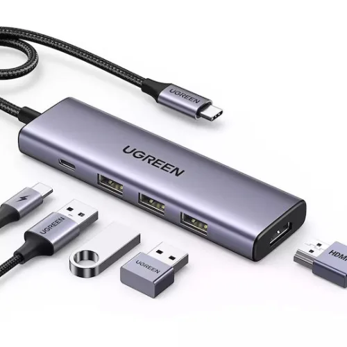 Ugreen CM511 USB-C Docking Station με HDMI 4K PD Ethernet Γκρι