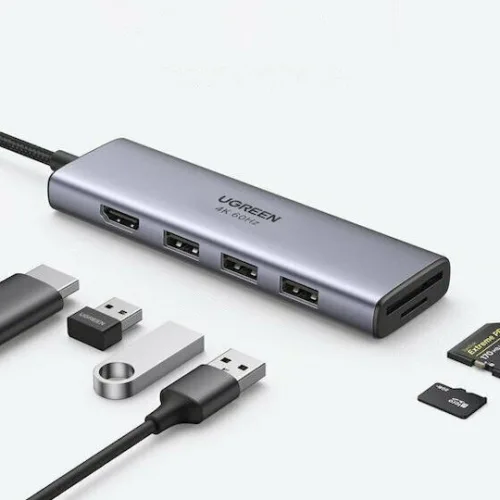 Ugreen CM511 USB-C Docking Station με HDMI 4K Ασημί