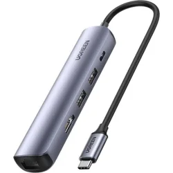 Ugreen CM418 USB-C Docking Station με HDMI 4K PD Ethernet Γκρι