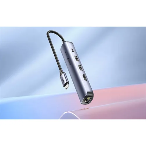 Ugreen CM418 USB-C Docking Station με HDMI 4K PD Ethernet Γκρι