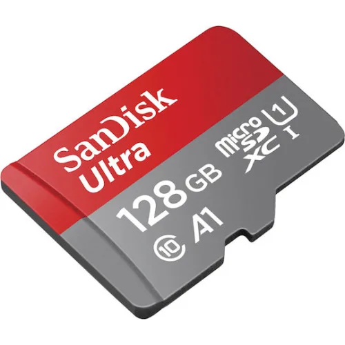 Sandisk Ultra microSDXC 128GB Class 10 U1 A1 UHS-I με αντάπτορα