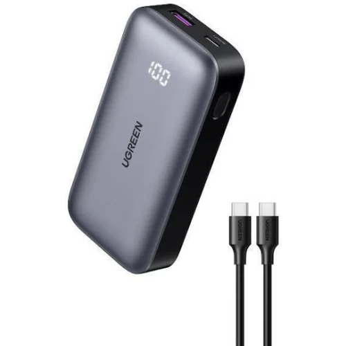 Ugreen PB502 Power Bank 10000mAh 30W με Θύρα USB-A και Θύρα USB-C Power Delivery / Quick Charge 3.0 Γκρι
