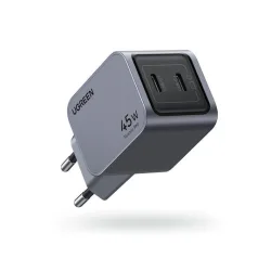 Ugreen Φορτιστής Χωρίς Καλώδιο GaN με 2 Θύρες USB-C 45W Power Delivery / Quick Charge 3.0 Γκρι (Nexode Pro)