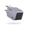 Ugreen Φορτιστής Χωρίς Καλώδιο GaN με 2 Θύρες USB-C 45W Power Delivery / Quick Charge 3.0 Γκρι (Nexode Pro)
