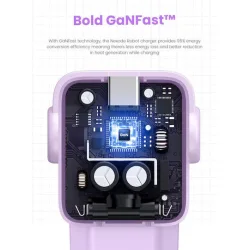 Ugreen Φορτιστής Χωρίς Καλώδιο GaN με Θύρα USB-A και 2 Θύρες USB-C 65W Power Delivery / Quick Charge 4.0 Μωβ (Robot)