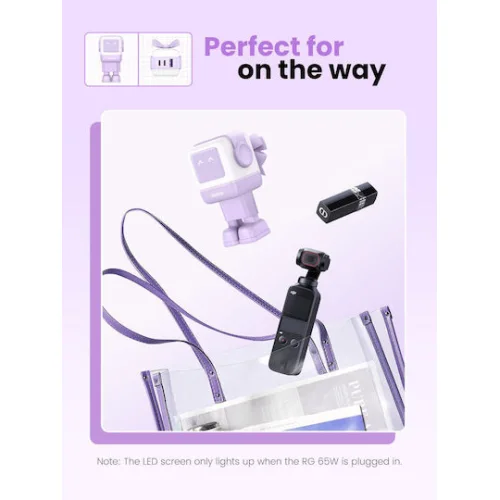 Ugreen Φορτιστής Χωρίς Καλώδιο GaN με Θύρα USB-A και 2 Θύρες USB-C 65W Power Delivery / Quick Charge 4.0 Μωβ (Robot)