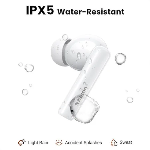 Ugreen HiTune T6 In-ear Bluetooth Handsfree Ακουστικά με Αντοχή στον Ιδρώτα και Θήκη Φόρτισης Λευκά