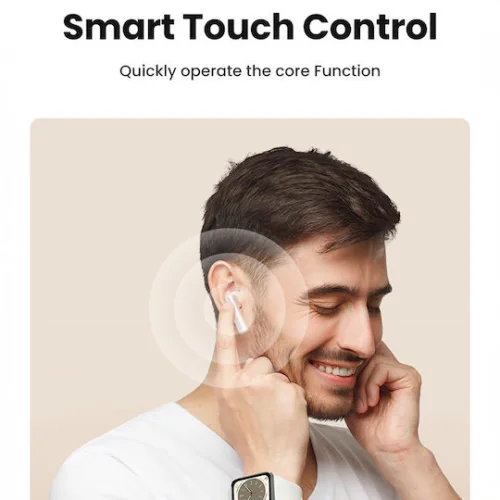 Ugreen HiTune T6 In-ear Bluetooth Handsfree Ακουστικά με Αντοχή στον Ιδρώτα και Θήκη Φόρτισης Λευκά