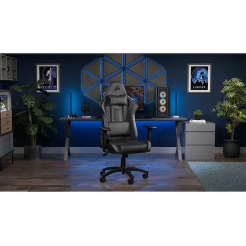 Corsair TC100 Relaxed Καρέκλα Gaming Δερματίνης με Ρυθμιζόμενα Μπράτσα Μαύρη