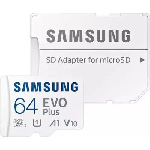 Samsung Evo Plus microSDXC 64GB Class 10 U1 V10 A1 UHS-I με αντάπτορα