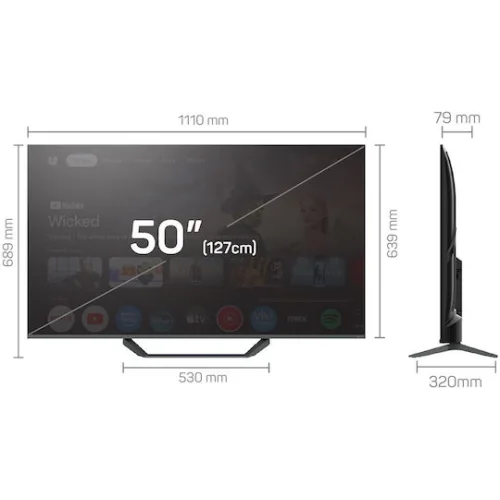 Tesla Smart Τηλεόραση 50" 4K UHD QLED Q50E655GUS HDR (2025)