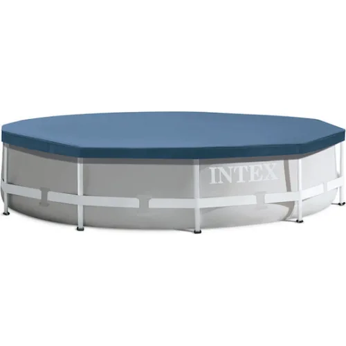 Intex Prism & Metal Frame Αντηλιακό Προστατευτικό Κάλυμμα Πισίνας Στρογγυλό Διαμέτρου 366εκ. Μπλε
