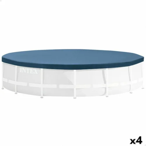 Intex Prism & Metal Frame Αντηλιακό Προστατευτικό Κάλυμμα Πισίνας Στρογγυλό Διαμέτρου 457εκ. Μπλε