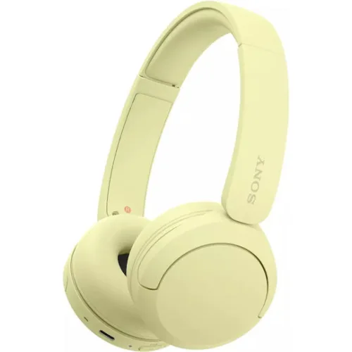 Sony WH-CH520 Ασύρματα / Ενσύρματα On Ear Ακουστικά με 50 ώρες Λειτουργίας και Quick Charge Κίτρινα