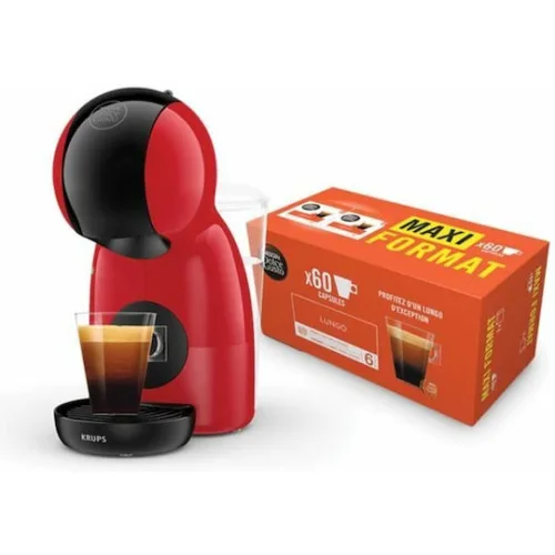 Krups Piccolo XS Καφετιέρα για Κάψουλες Dolce Gusto Πίεσης 15bar Κόκκινη