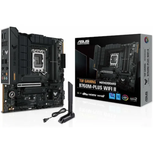 Asus TUF B760M-PLUS GAMING WIFI II Motherboard Micro ATX με Intel 1700 Socket 90MB1HE0-M0EAY0
