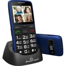 Powertech Sentry Eco Dual SIM Κινητό με Μεγάλα Κουμπιά Μπλε