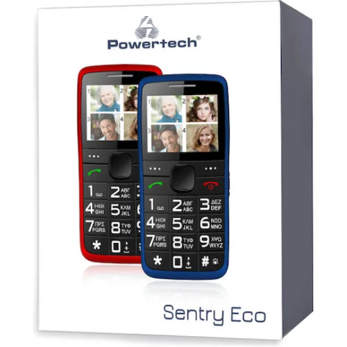 Powertech Sentry Eco Dual SIM Κινητό με Μεγάλα Κουμπιά Μπλε