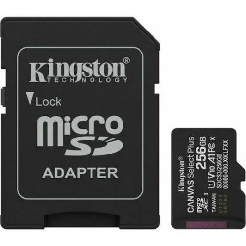 Kingston Canvas Select Plus microSDHC 256GB Class 10 UHS-I με αντάπτορα