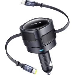 Baseus Enjoyment Max Car Charger Φορτιστής Αυτοκινήτου 60W Γρήγορης Φόρτισης μαζί με Καλώδιο Lightning / Type-C Μαύρο Χρώμα