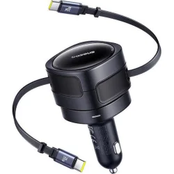 Baseus Φορτιστής Αυτοκινήτου 60W Γρήγορης Φόρτισης μαζί με Καλώδιο Type-C Μαύρος