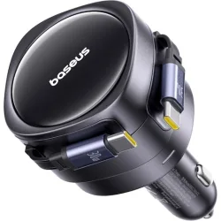 Baseus Φορτιστής Αυτοκινήτου 60W Γρήγορης Φόρτισης μαζί με Καλώδιο Type-C Μαύρος