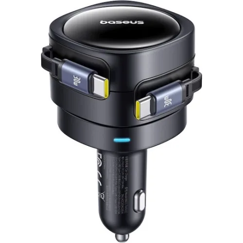Baseus Φορτιστής Αυτοκινήτου 60W Γρήγορης Φόρτισης μαζί με Καλώδιο Type-C Μαύρος